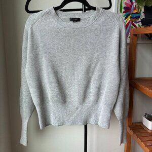 J. Crew Light Gray Balloon-Sleeve Crewneck Sweater - Size XS